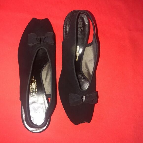 VINTAGE MAGNIN & CO. SUEDE WOMEN SHOES SIZE 7 HANDMADE - Picture 9 of 13